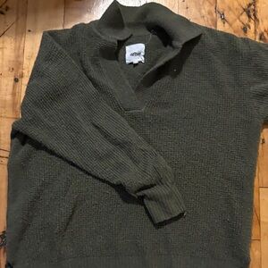 Aerie Women's Olive Zip-Up Sweater